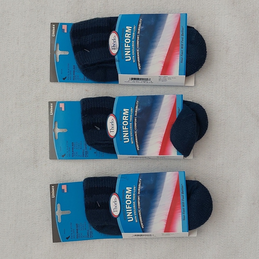 THORLO Moderate Cushion USPS Ankle Socks (SET OF 3) NWT